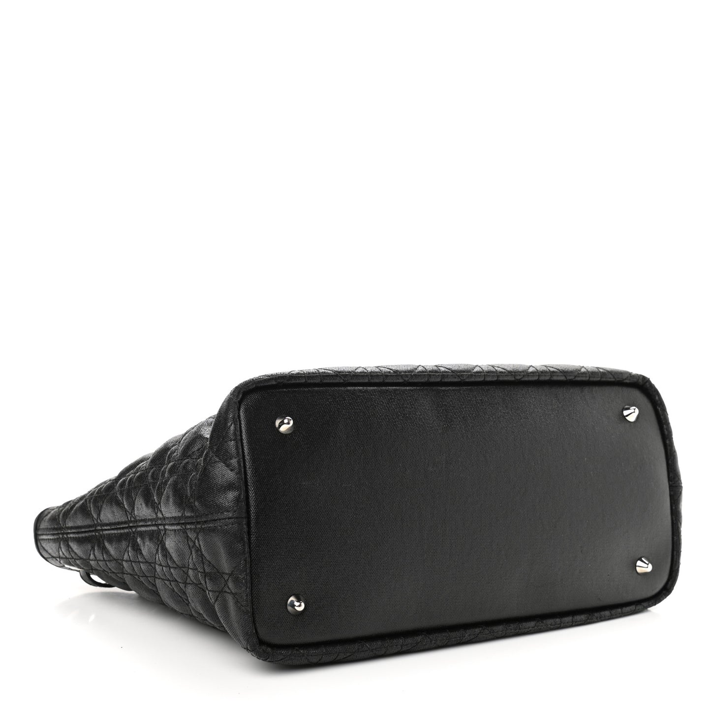Coated Canvas Cannage Small Panarea Tote Black