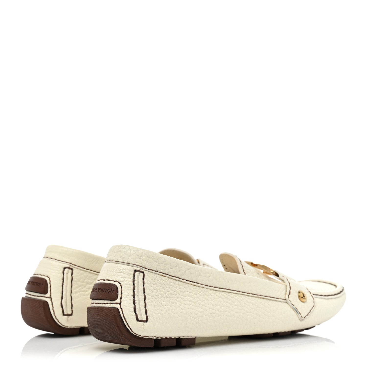 Louis Vuitton Calfskin Mens Monte Carlo Car Shoe Moccasin Loafers 36.5 White 5 of 17