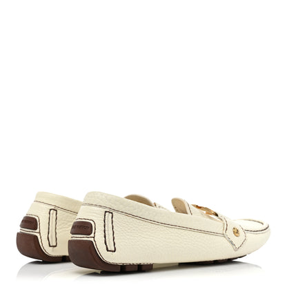 Louis Vuitton Calfskin Mens Monte Carlo Car Shoe Moccasin Loafers 36.5 White 5 of 17