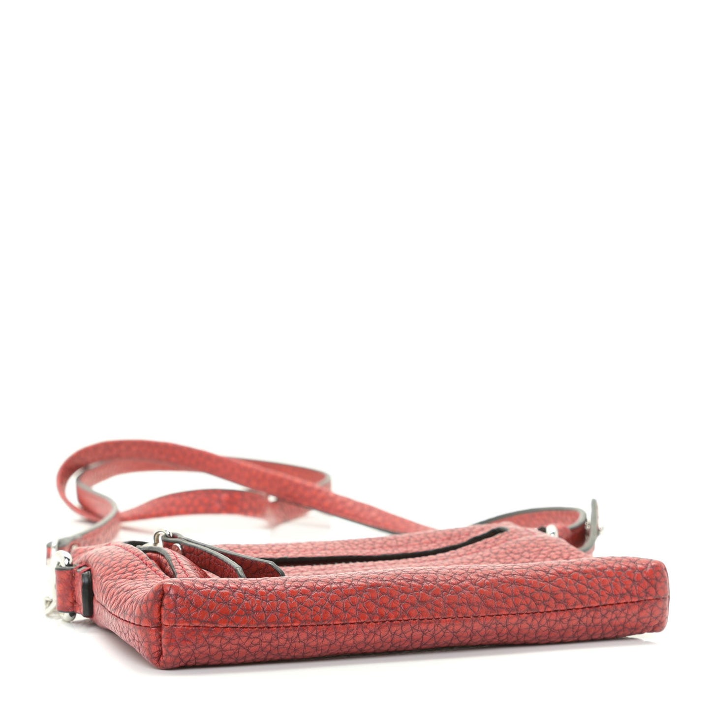 Grainy Calfskin Mini Rossett Bodybrit Biker Crossbody Red