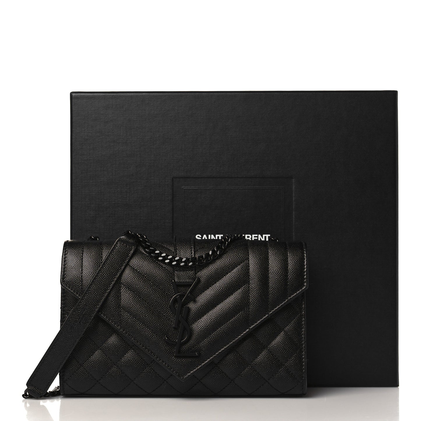 Grain De Poudre Textured Mixed Matelasse Triquilt Small Monogram Monochrome Satchel Black