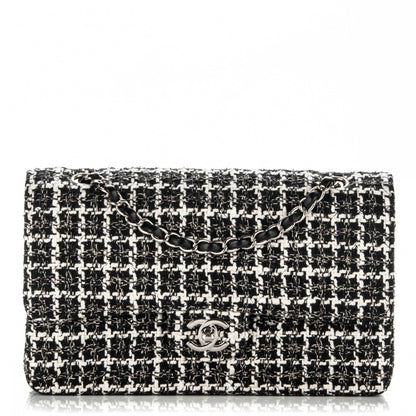 Chanel Tweed Quilted Medium Double Flap Black White 1 of 6