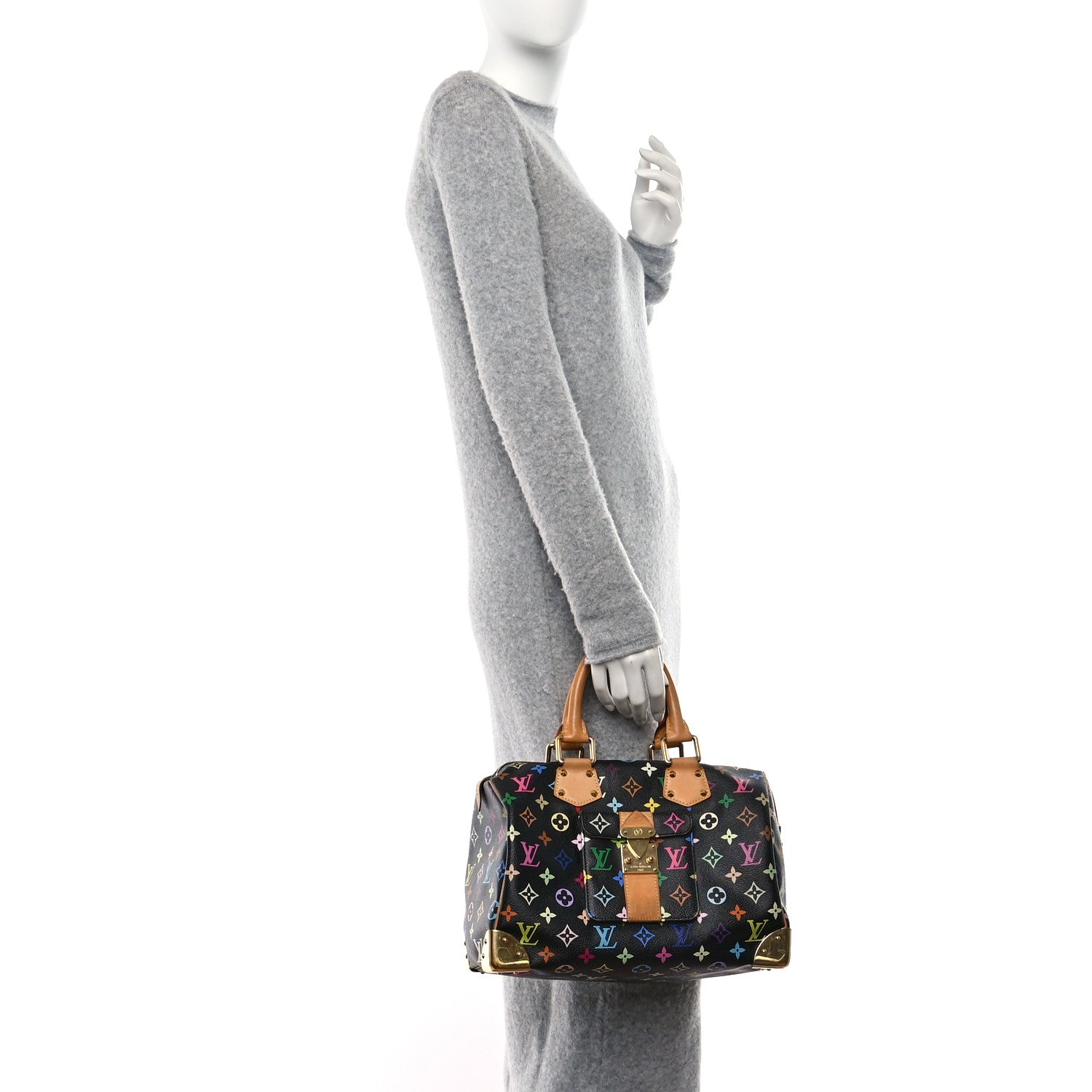 Louis Vuitton Monogram Multicolor Speedy 30 Black 2 of 10