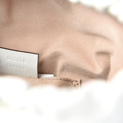 Gucci Azalea Sakai Calfskin Horsebit 1955 Drawstring Bucket Bag Mystic White 9 of 10