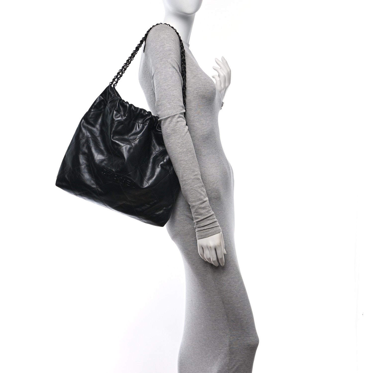 Chanel Shiny Calfskin Quilted Large Chanel 22 So Black 2 of 11
