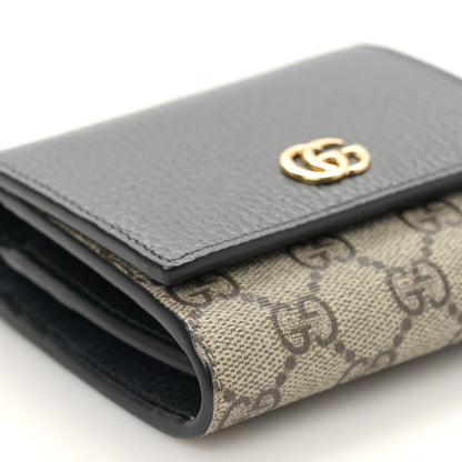 Gucci Dollar Calfskin GG Supreme Monogram Medium GG Marmont Wallet Black Beige Ebony 7 of 9