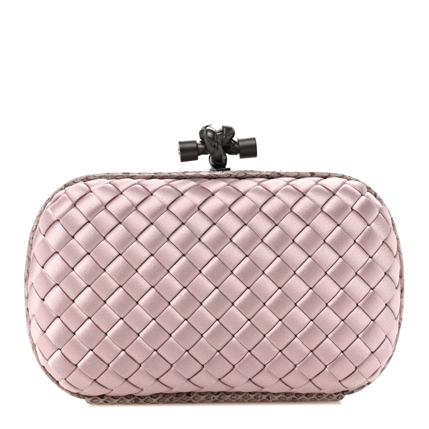 Satin Ayers Intrecciato Knot Clutch Pink