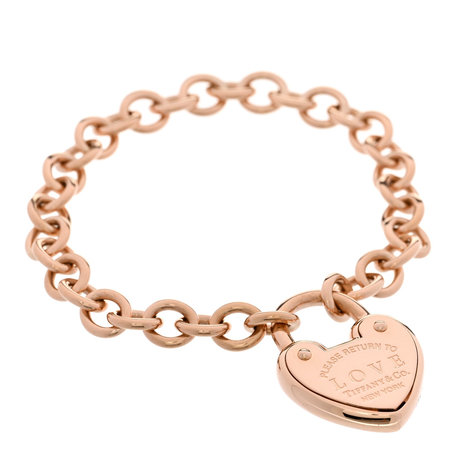 Tiffany 18K Rose Gold Return To Tiffany Love Lock Bracelet 1 of 4