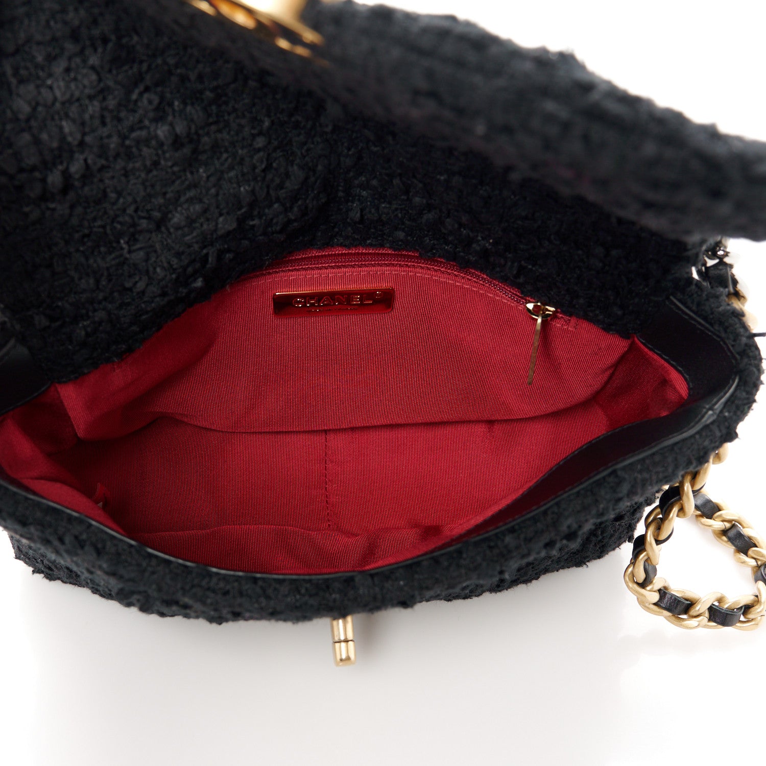 Chanel Tweed Quilted Medium Chanel 19 Flap Black 5 of 11