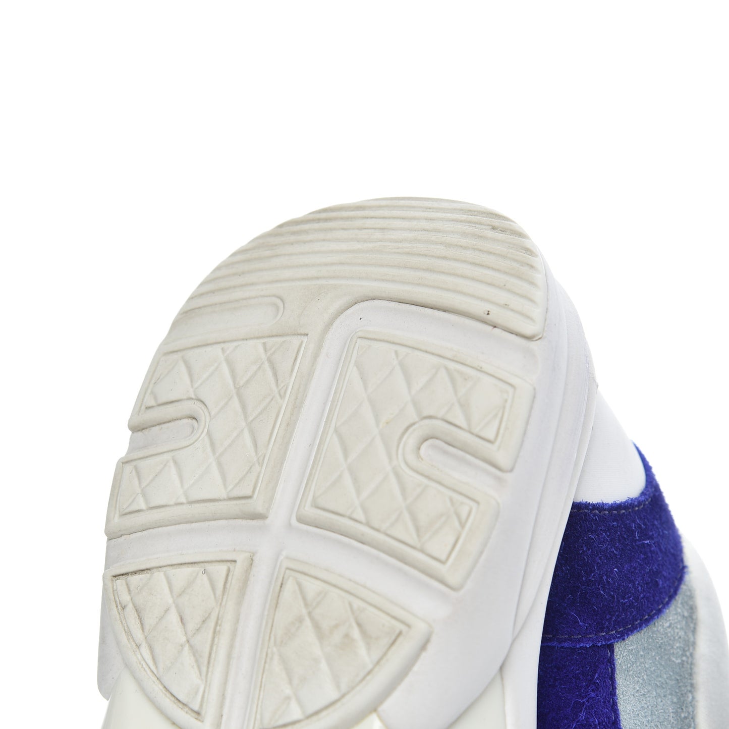 Nylon Lambskin Suede Calfskin Womens Logo Sneakers 39 Blue Coral