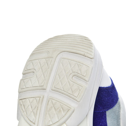 Chanel Nylon Lambskin Suede Calfskin Womens Logo Sneakers 39 Blue Coral 18 of 21