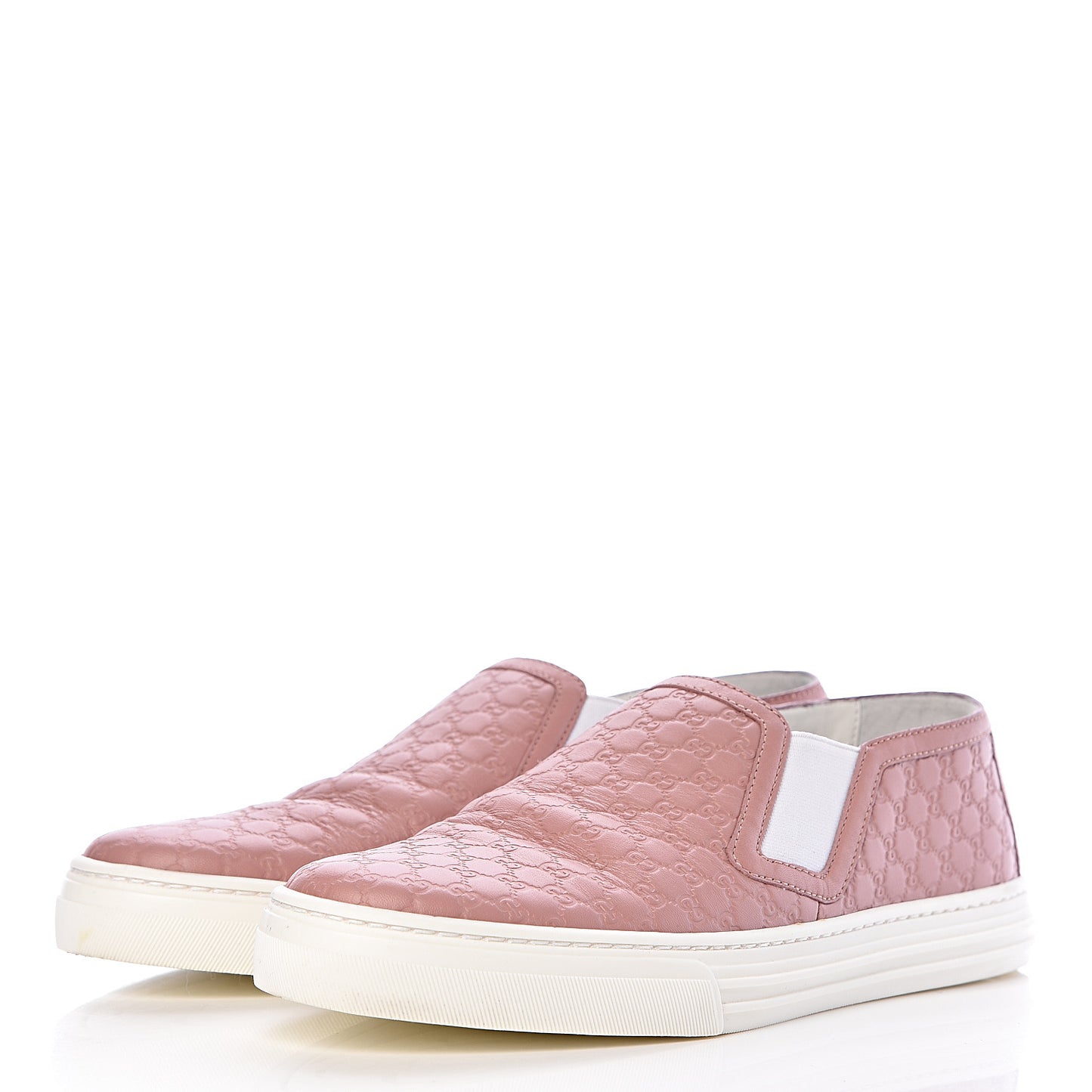Soft Microguccissima Womens Slip On Sneakers 37 Soft Pink White