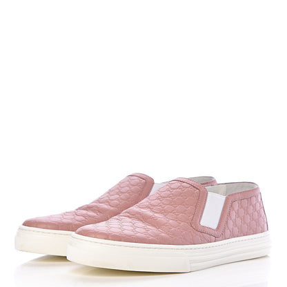 Gucci Soft Microguccissima Womens Slip On Sneakers 37 Soft Pink White 3 of 13