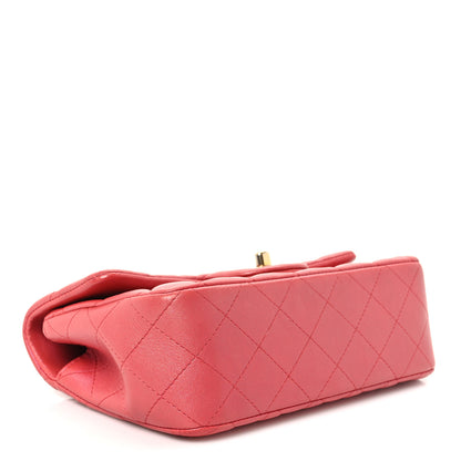 Chanel Iridescent Lambskin Quilted Mini Top Handle Rectangular Flap Red 3 of 10