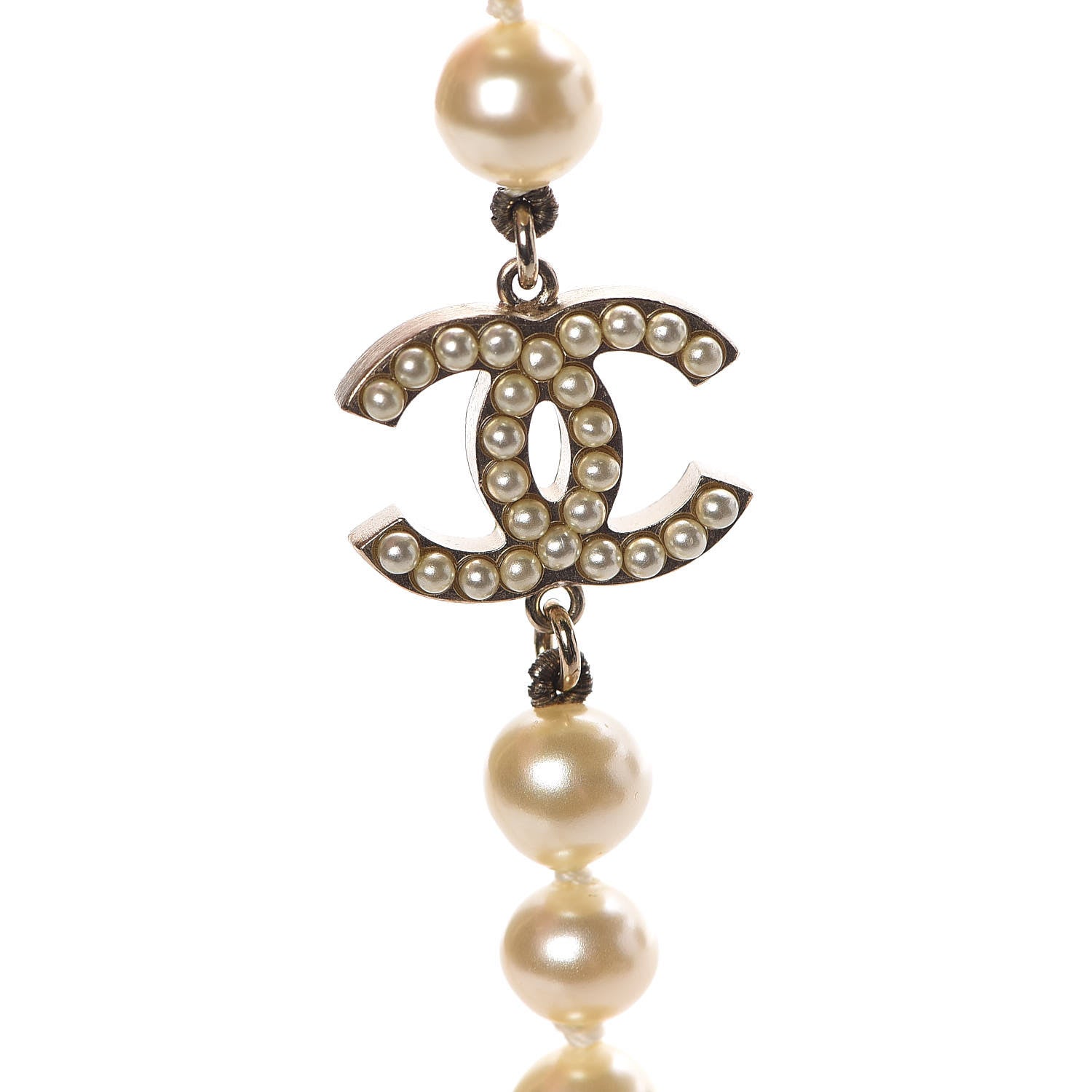 Chanel Pearl CC Long Necklace Gold 5 of 6