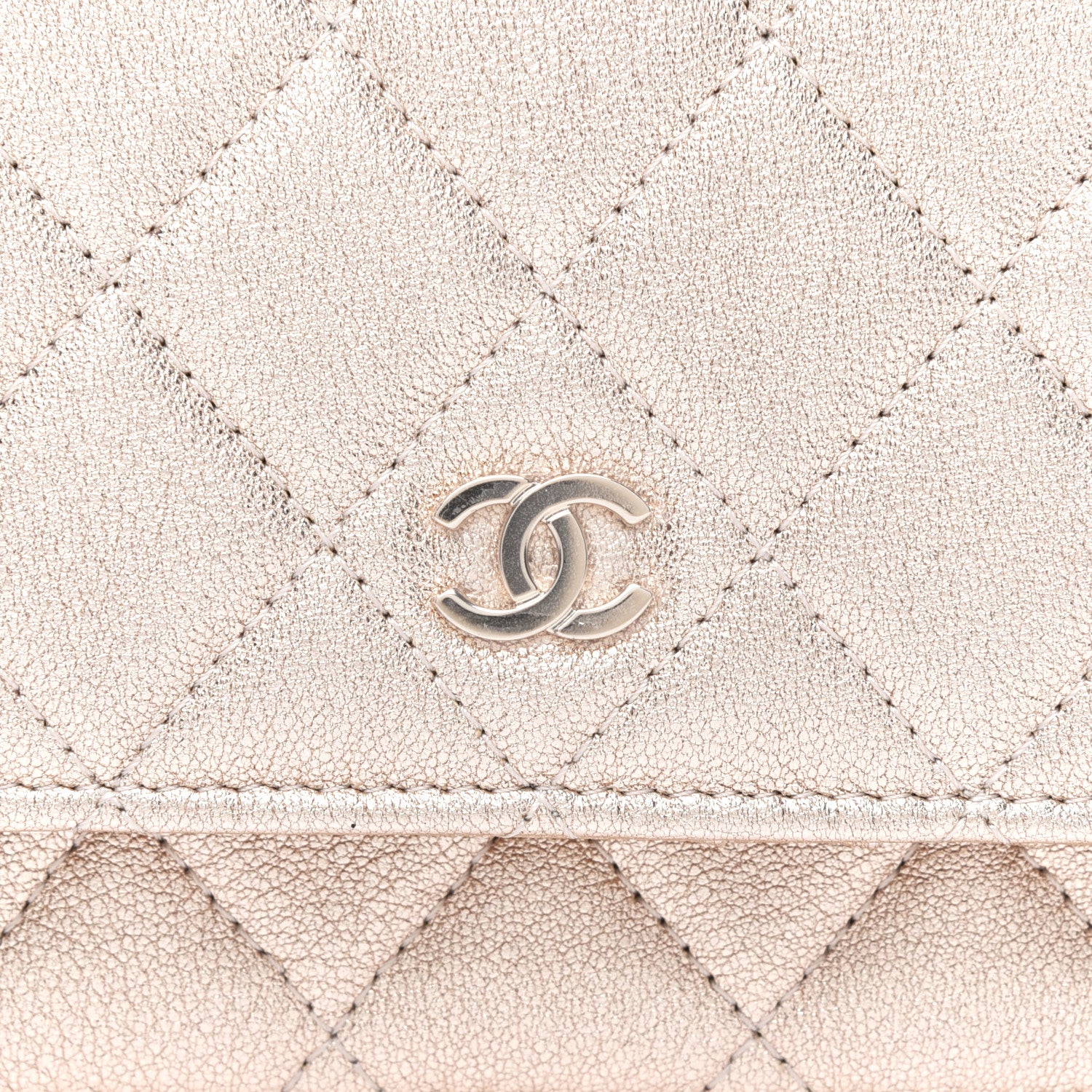 Chanel Metallic Lambskin Quilted Mini Wallet On Chain WOC Gold 10 of 11