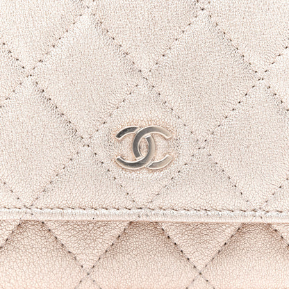 Chanel Metallic Lambskin Quilted Mini Wallet On Chain WOC Gold 10 of 11