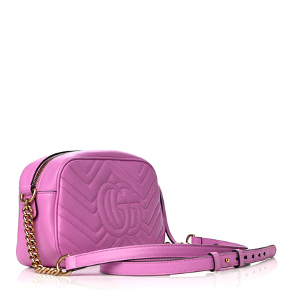 Gucci Calfskin Matelasse Small GG Marmont Chain Shoulder Bag Candy Mousse 3 of 15