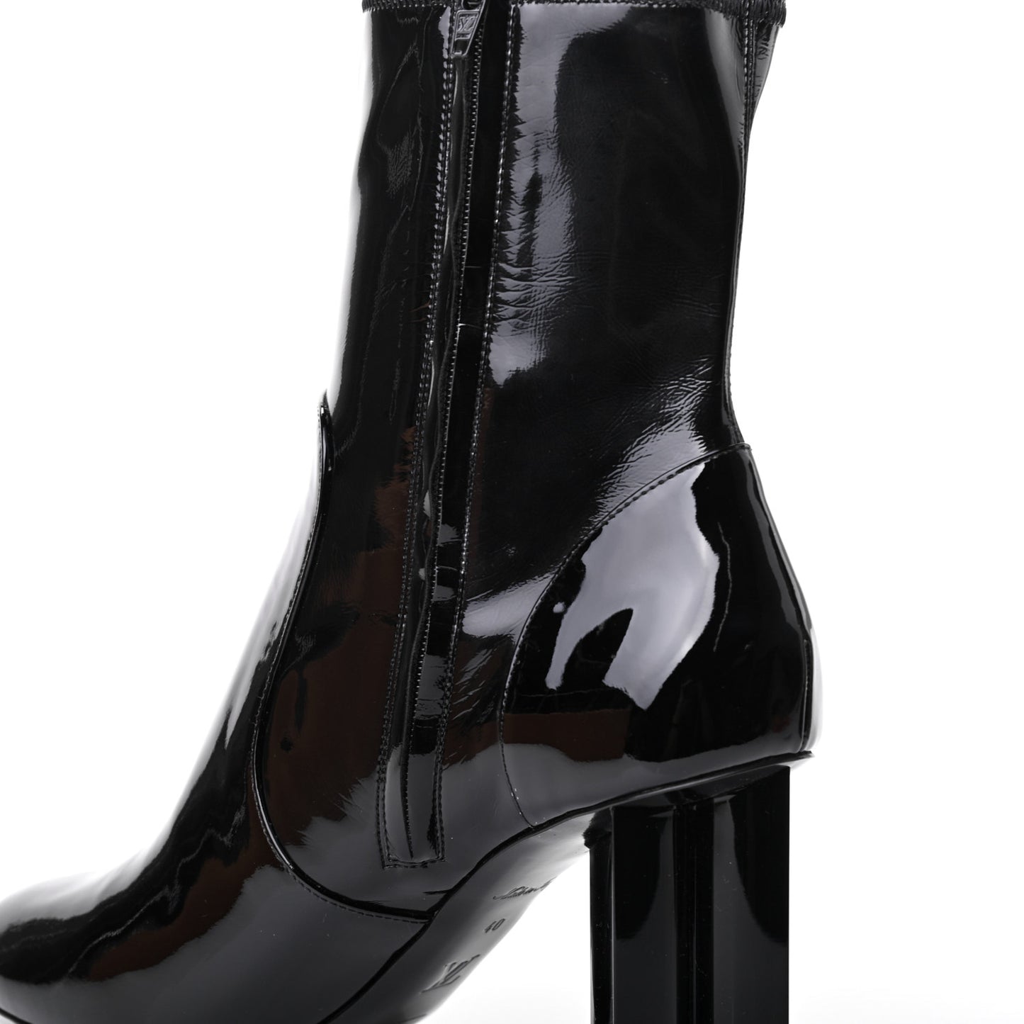 Patent Silhouette Ankle Boots 40 Black