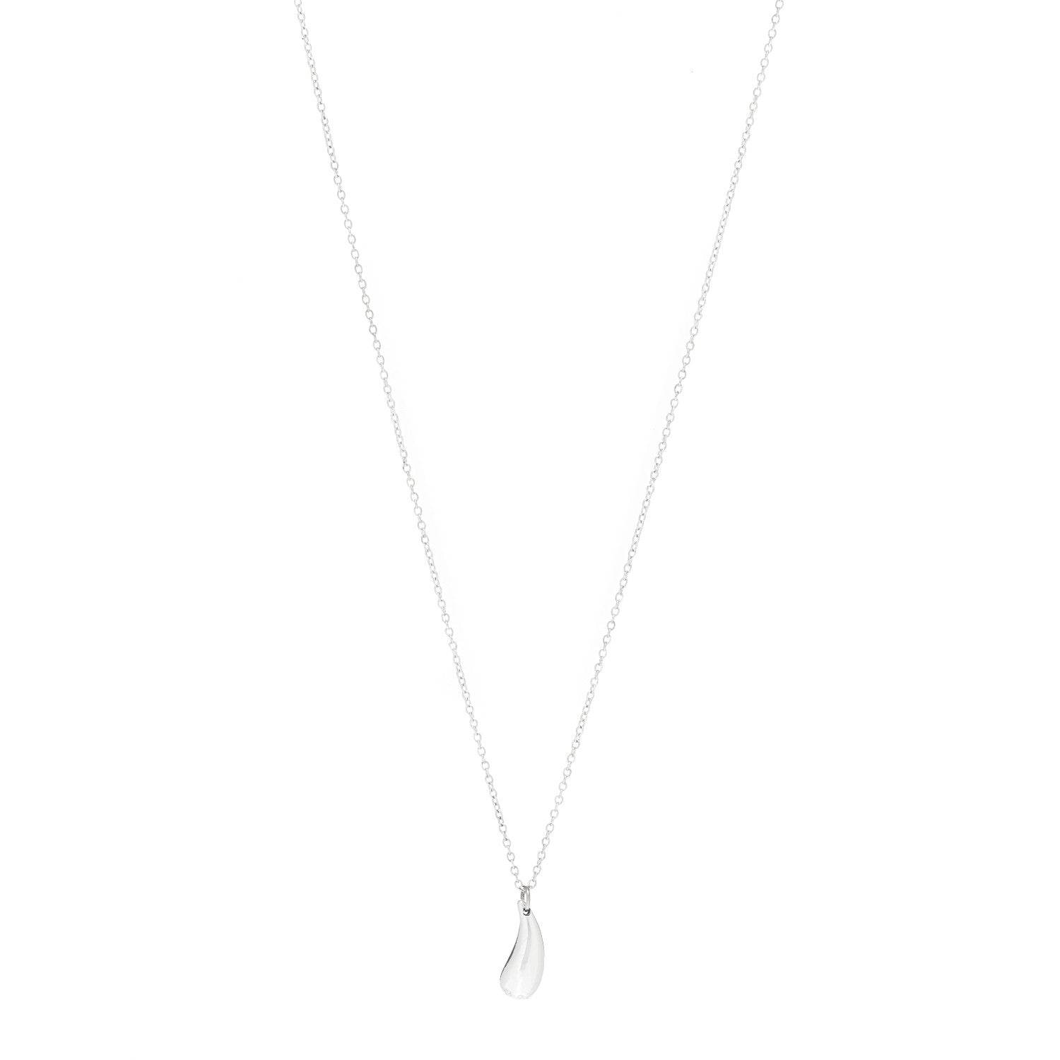Tiffany Sterling Silver 12mm Elsa Peretti Tear Drop Pendant Necklace 1 of 5