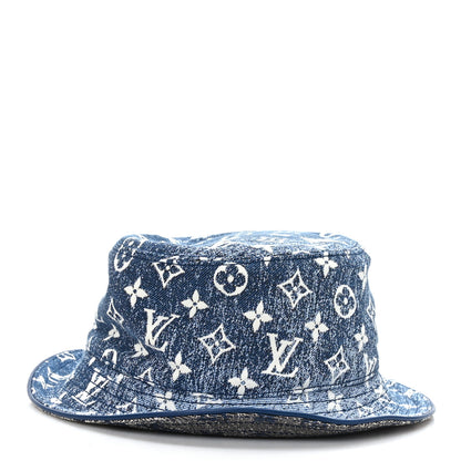 Louis Vuitton Monogram Denim Jacquard Bob Bucket Hat M Blue 2 of 7