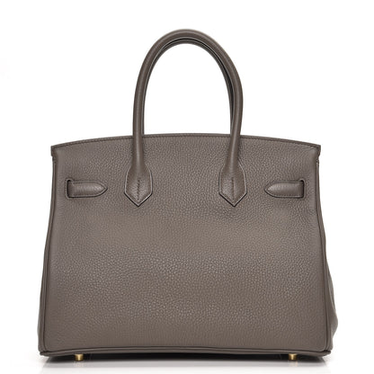 Hermes Taurillon Clemence Birkin 30 Etain 4 of 34