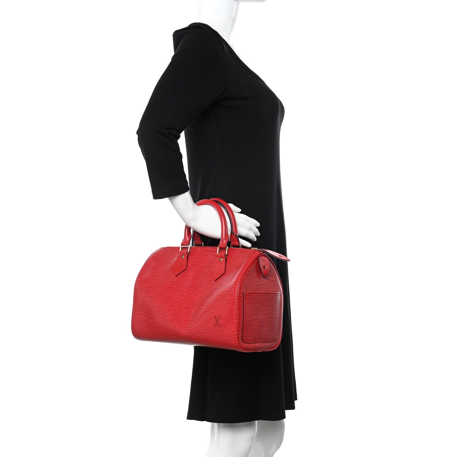 Louis Vuitton Epi Speedy 25 Castillan Red 2 of 12