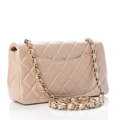 Chanel Iridescent Calfskin Quilted Mini Rectangular Flap Beige 3 of 10
