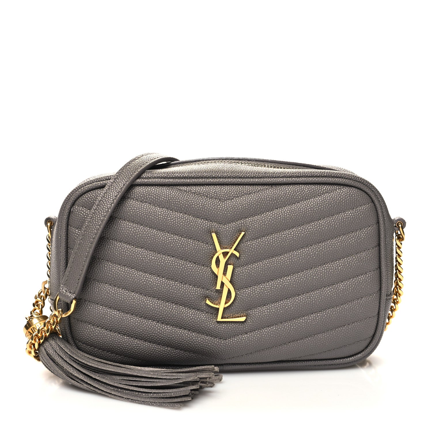 Saint Laurent Grain De Poudre Matelasse Monogram Mini Lou Camera Bag Fog 1 of 10