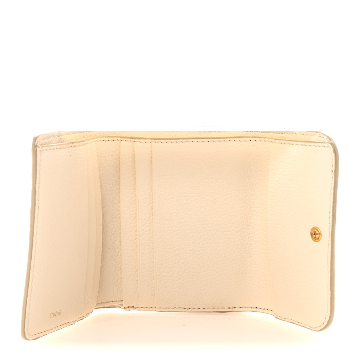 Grained Calfskin Marcie Small Compact Wallet White