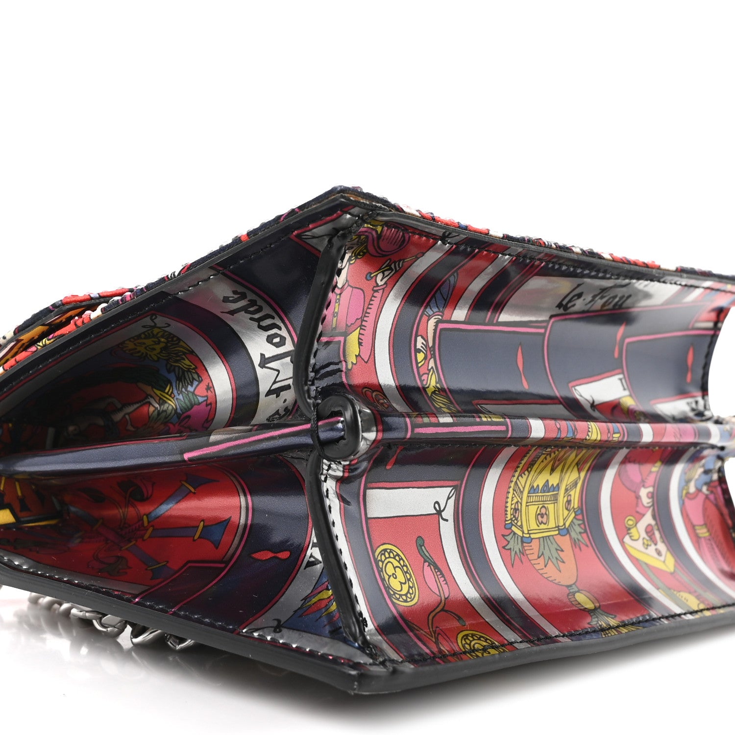 Christian Louboutin Crepe Satin Elisa Mini Tarot Shoulder Bag Multicolor Black 9 of 11