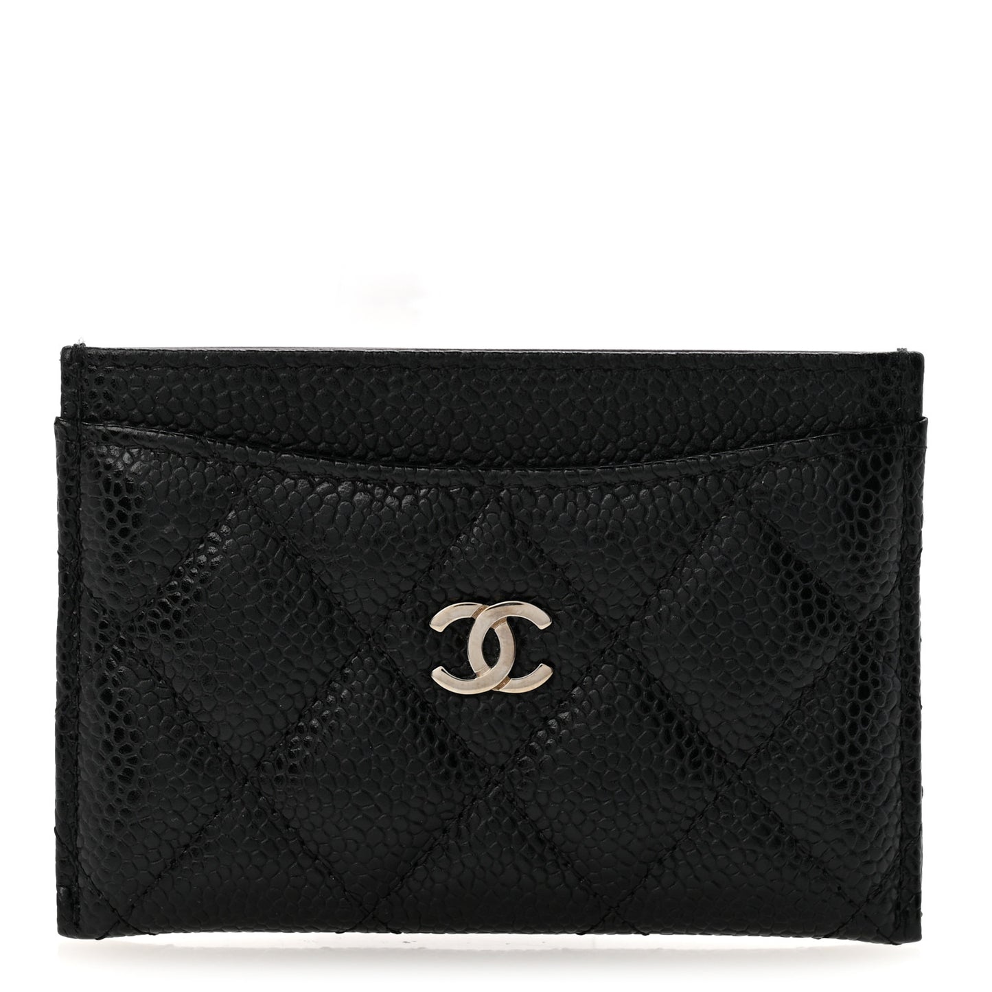 Caviar Quilted Card Holder Black