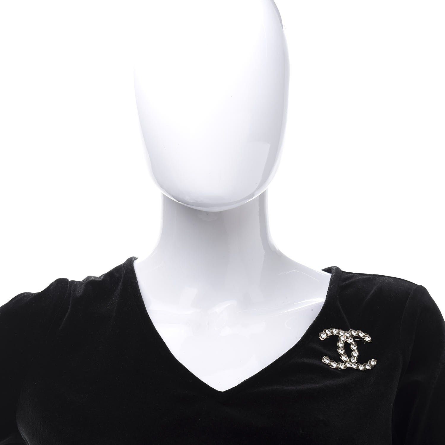 Chanel Crystal Pearls Coronation CC Brooch Gold 2 of 5