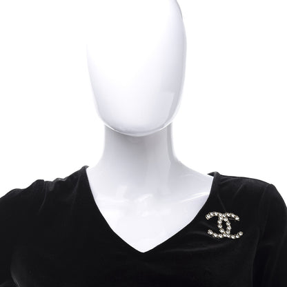 Chanel Crystal Pearls Coronation CC Brooch Gold 2 of 5