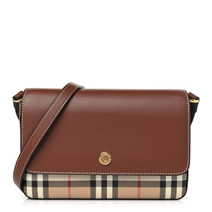Burberry Calfskin Vintage Check Penny Bag Archive Beige Tan 1 of 8