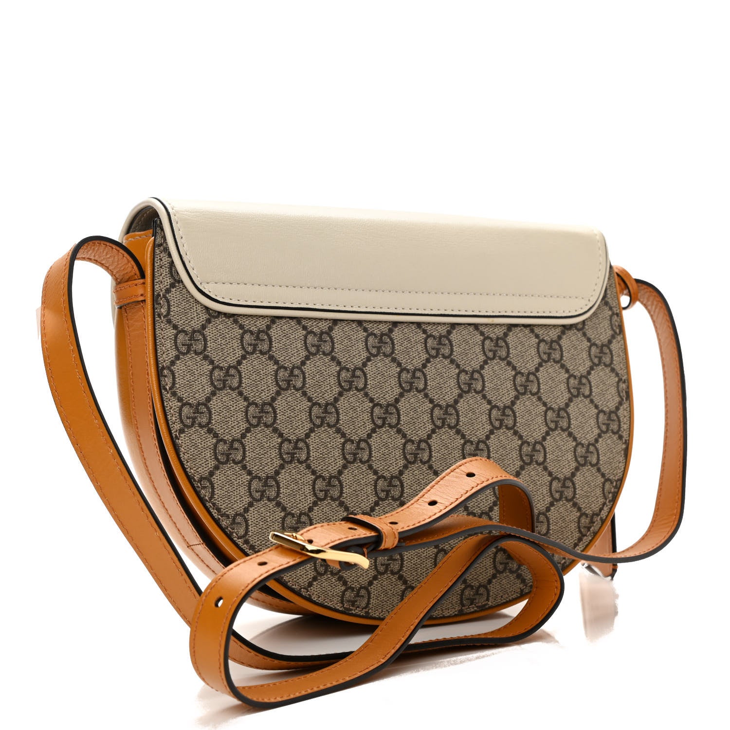 Gucci GG Supreme Monogram Calfskin Small Padlock Messenger Shoulder Bag Beige Mystic White Sun Oil 3 of 10