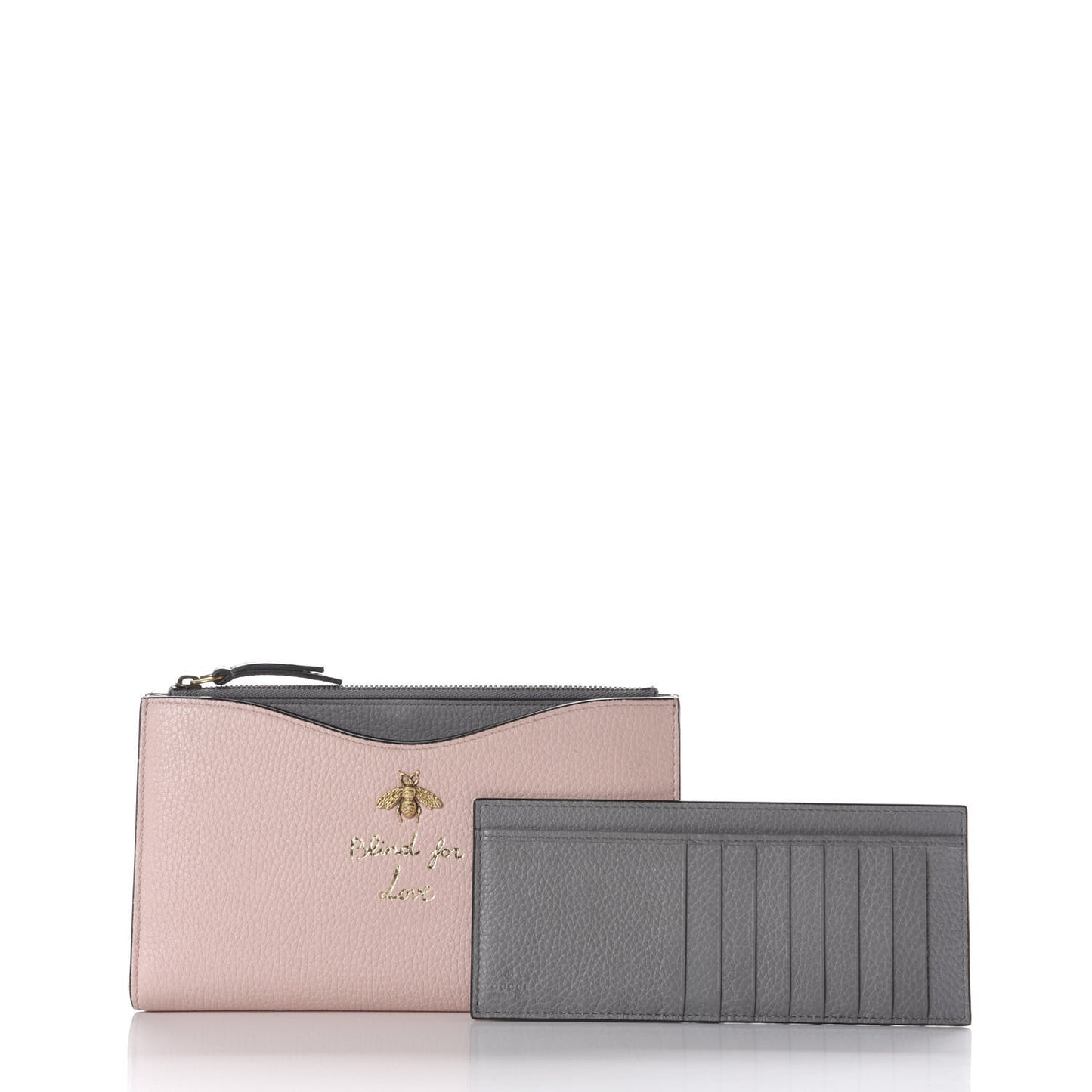 Cellarius Calfskin Blind For Love Bee Traveler Wallet Light Pink