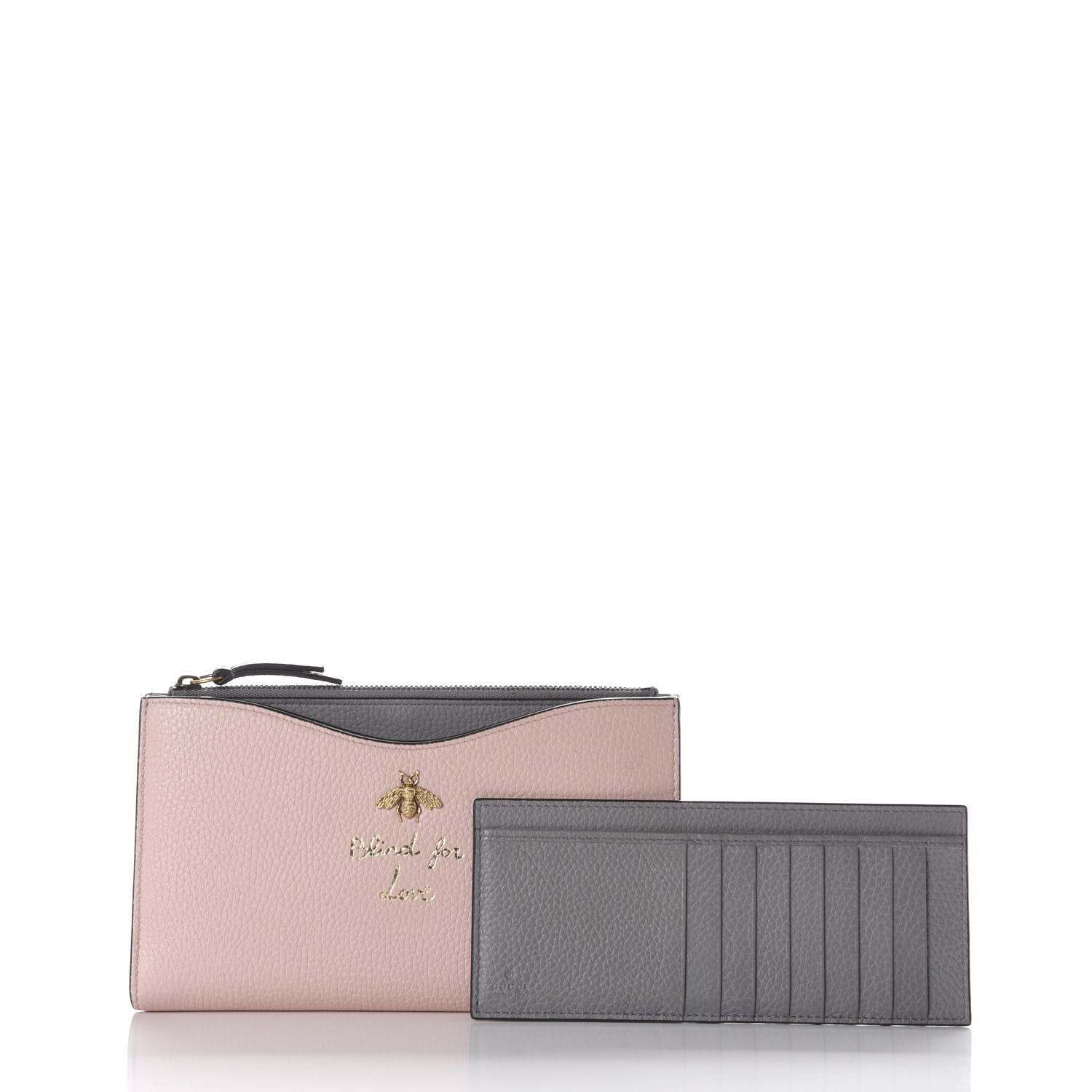 Gucci Cellarius Calfskin Blind For Love Bee Traveler Wallet Light Pink 9 of 10