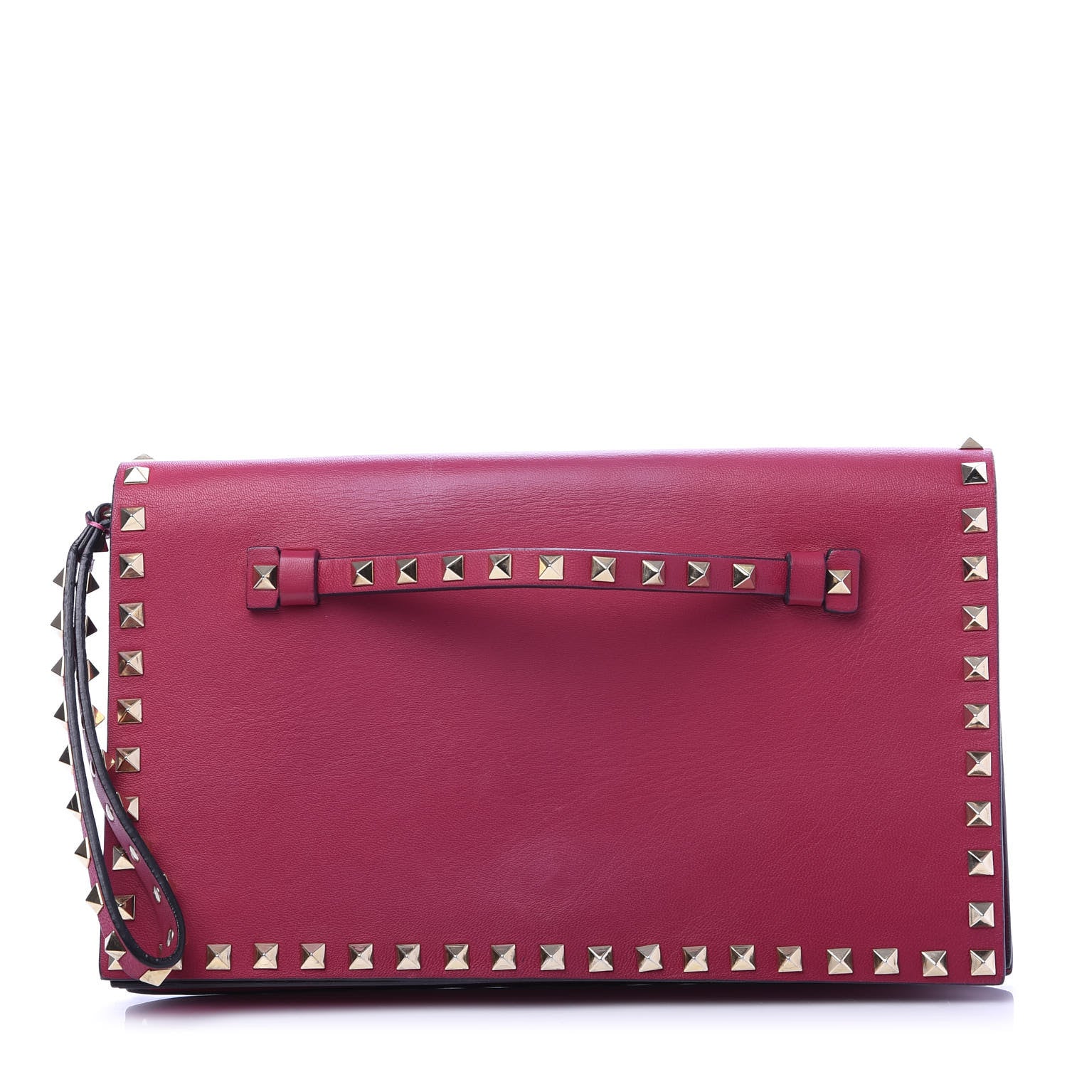 Valentino Garavani Nappa Rockstud Wristlet Clutch Cyclamin 1 of 11