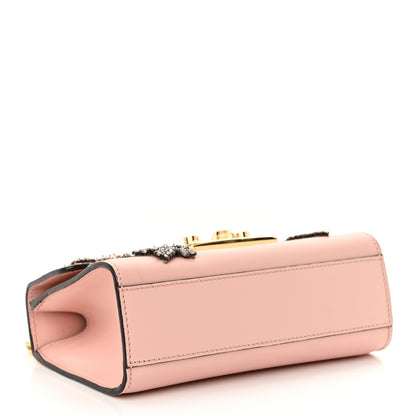 Gucci Calfskin Crystal Star Embroidered Small Padlock Shoulder Bag Perfect Pink Multicolor 4 of 11