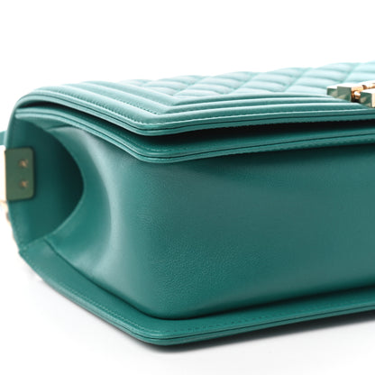 Chanel Calfskin Quilted Medium Boy Flap Green 7 of 8