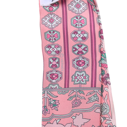 Hermes Silk Tapis Persans Twilly Rose Vert De Eau Creme 4 of 4