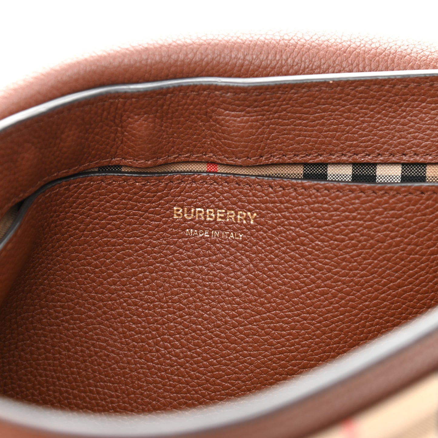 Calfskin Vintage Check Note Crossbody Bag Tan