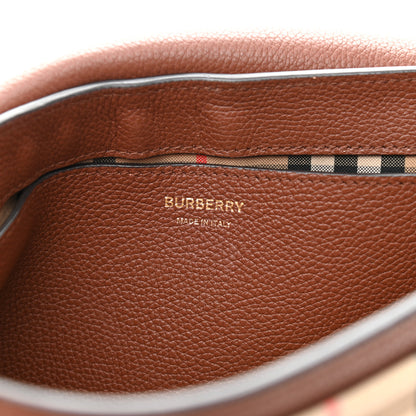 Burberry Calfskin Vintage Check Note Crossbody Bag Tan 6 of 14
