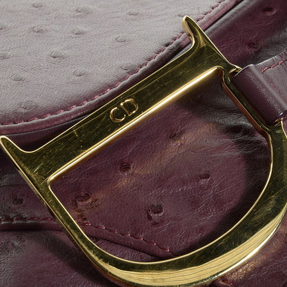 Christian Dior Ostrich Saddle Bag Purple 5 of 10