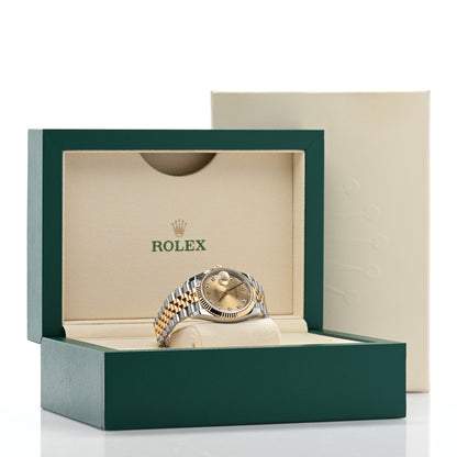 Rolex Stainless Steel 18K Yellow Gold Diamond 36mm Oyster Perpetual Datejust Watch Champagne 126233 5 of 5