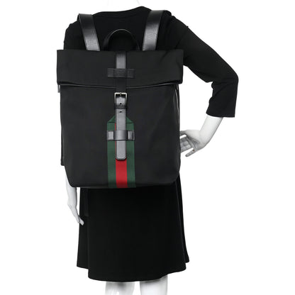 Gucci Techno Canvas Web Single Buckle Backpack Black 2 of 10