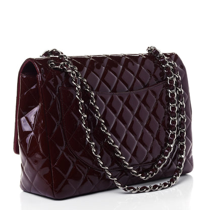 Chanel Patent Quilted Maxi Single Flap Dark Red 2 of 4