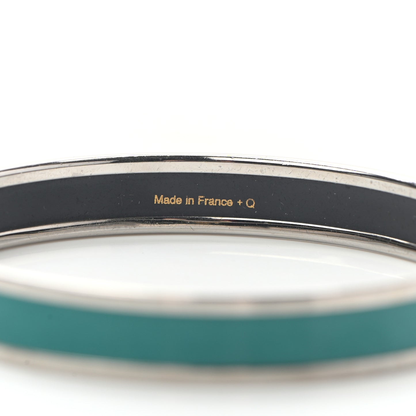 Enamel Printed Narrow Caleche Bracelet 70 Malachite