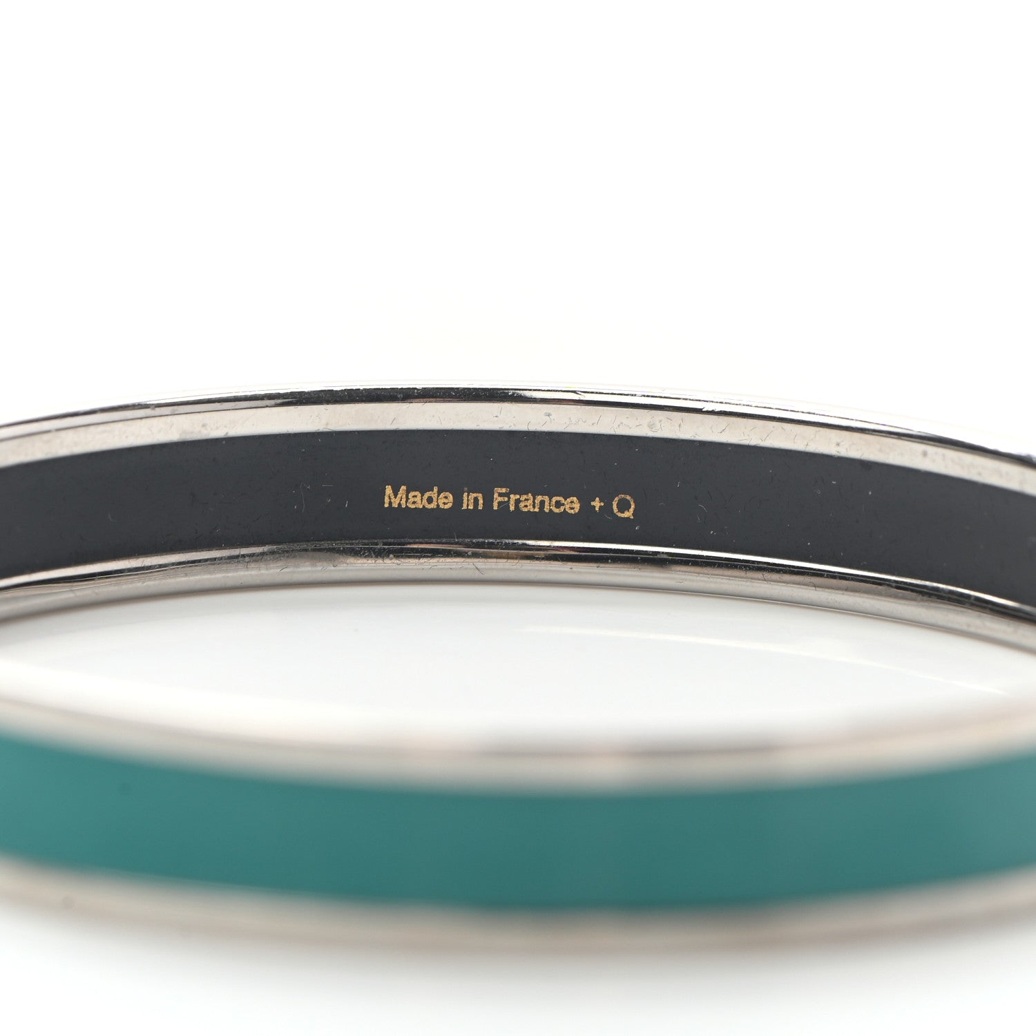 Hermes Enamel Printed Narrow Caleche Bracelet 70 Malachite 4 of 6